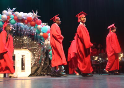High school graduates on-stage
