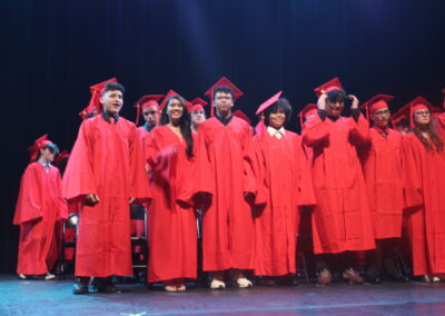 High school graduates on-stage